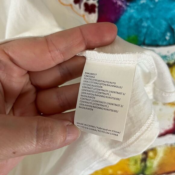 Anthropologie Tiny Tatum Embroidered Blouse Floral Embroidery NWT Size Medium Sh - Picture 5 of 7